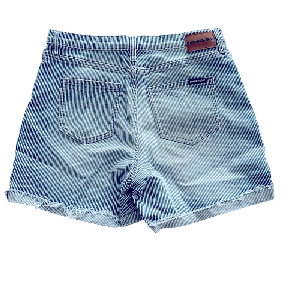 Vintage Calvin Klein Jeans Striped Jean Shorts size 10 - Picture 2 of 7